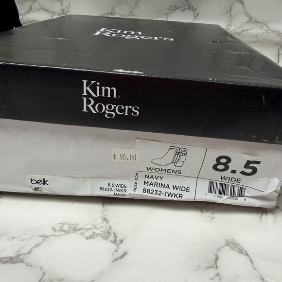 Kim Rogers Navy Ankle Booties with Gold Buckle Women’s US Size 8,5 - Picture 9 of 10